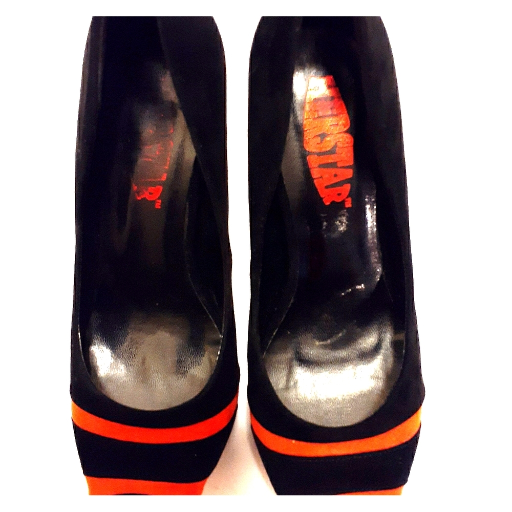 Herstar Women's B/Orange Stripes Pumps Size 7